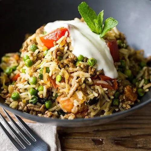 Vegan Byriani with Soya and Peas
