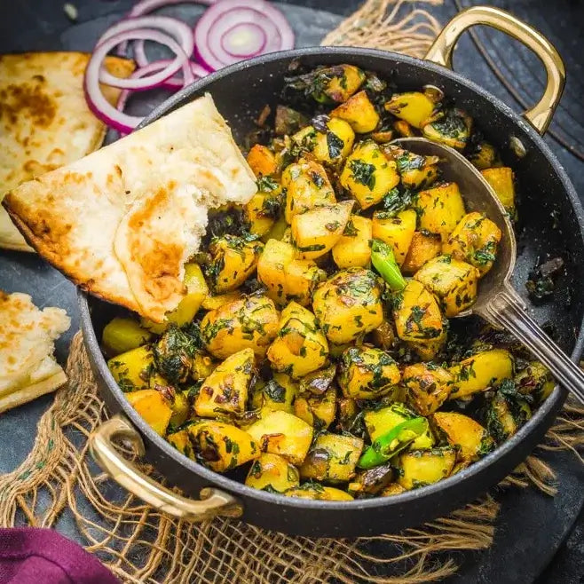 Sautéed Potatoes with Fenugreek Leaves
